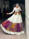 White Colour Pure Rayon With Mirror Work Lehenga With Blouse Wholesale In India NNK1704